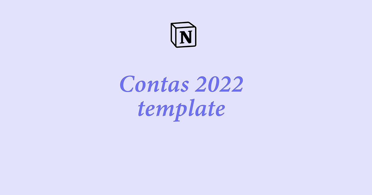 Notion *Contas 2022* template + instruções